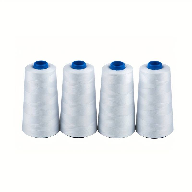 White Sewing Thread 100% Polyester 3000 Yards/spool Of Yarn - Temu